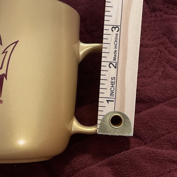 NWT 5/17 Arizona State Sun Devils Coffee Mug 2 Side Logo Iridescent Gold‎ Cup ￼ - Picture 6 of 10